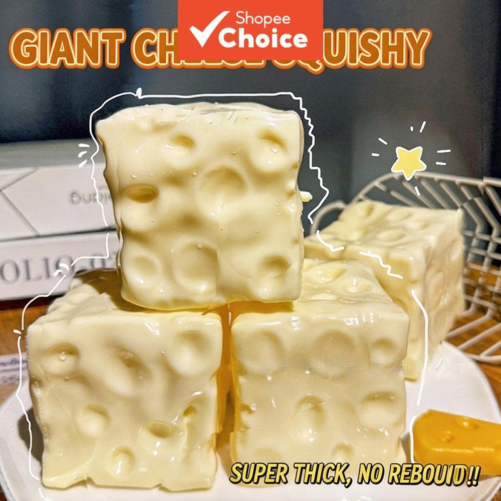 Brinquedo Mole De Queijo Gigante , Verão De Alívio De Estresse De Recuperação Lenta Suave Moldável