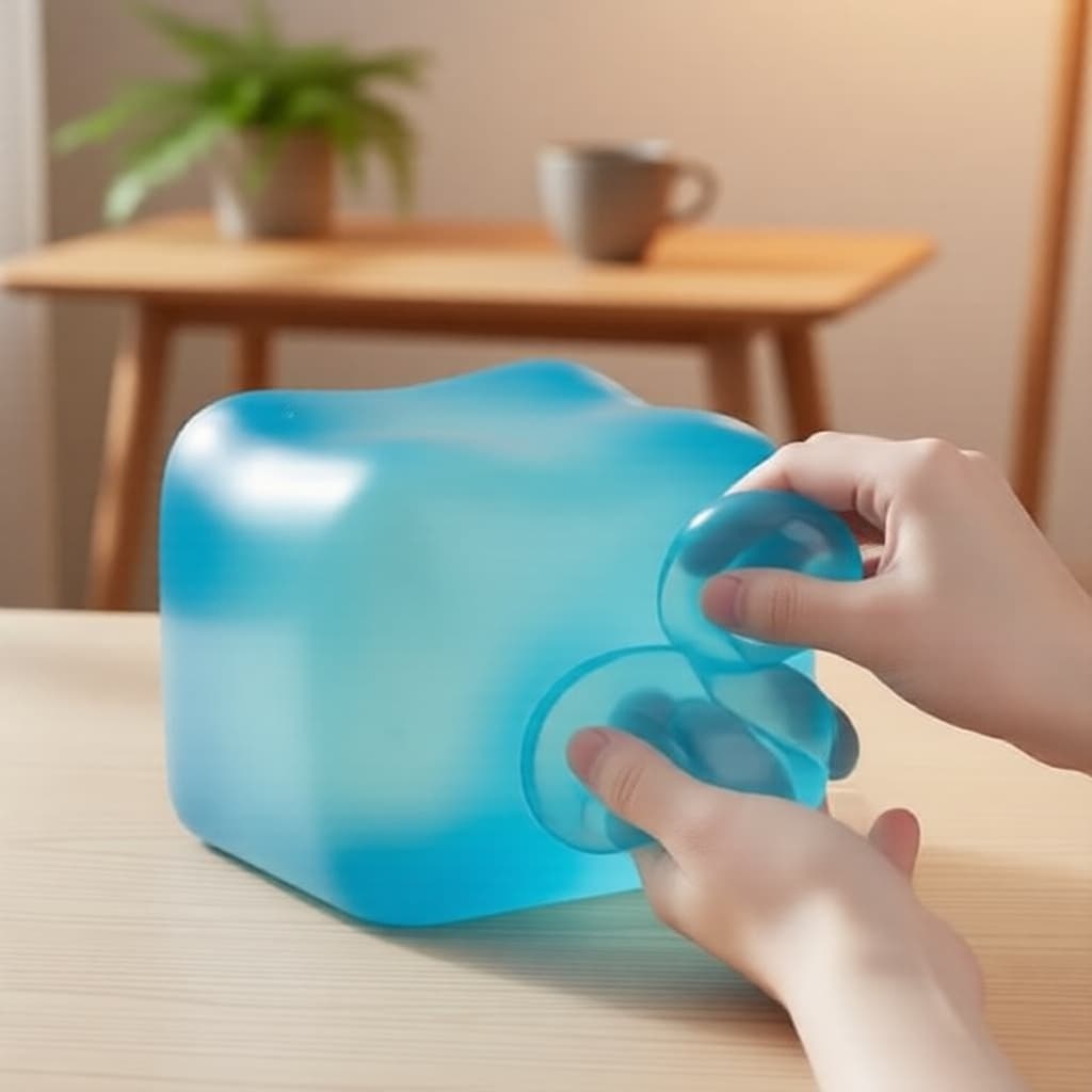 Cubo de Gelo Gigante Squishy de Elevado Lento, Fidget Sensorial para Adultos, Alívio do Estresse e Ansiedade