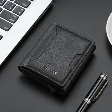 Carteira De Couro Masculina Elegante Curta Vertical-Porta-Cartões Multifuncional Unissex Com Vários Slots E Bolso Para M