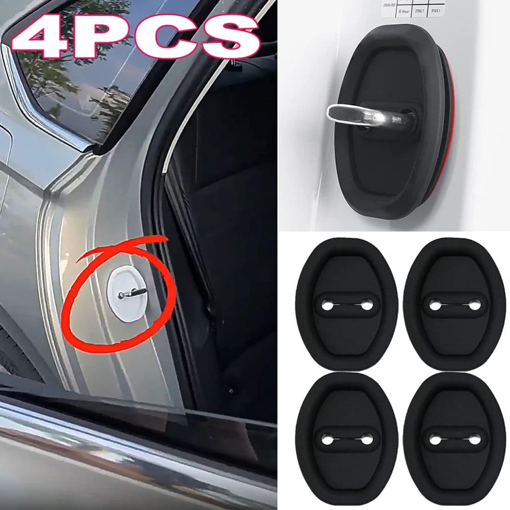 Amortecedor de Impacto para Trava de Porta de Carro, Almofada de Silicone Universal para Redução de Ruído e Proteção