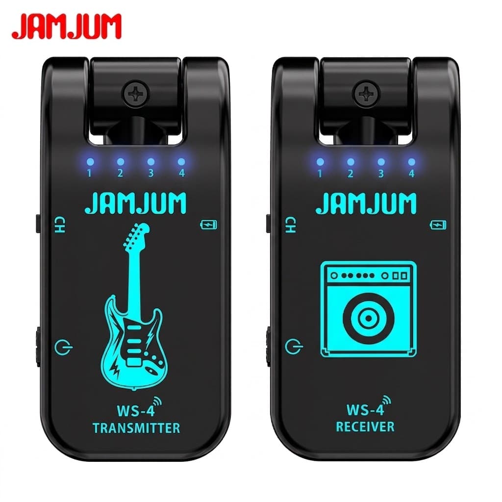 Sistema de guitarra sem fio recarregável WS-4, transmissor e receptor de áudio de 8 canais e 2,4 GHz para baixo, venda