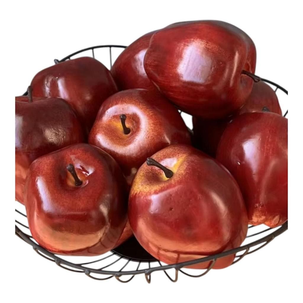 Kit 6 Maçãs Vermelha Artificial Realista Fruta Decorativa