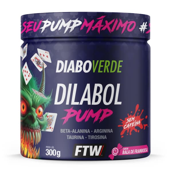 Pré Treino Dilabol Pump Pote 300g Pré Treino Sem Cafeína - FTW