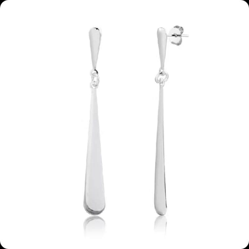 Brinco Gota Longo Prata