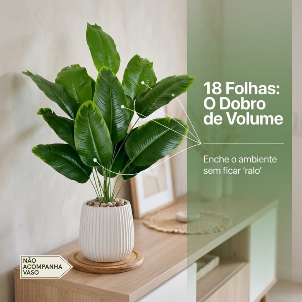 Planta Artificial Bananeira Arranjo Decoração Sala Quarto Folhagem Grande Tropical Palmeira