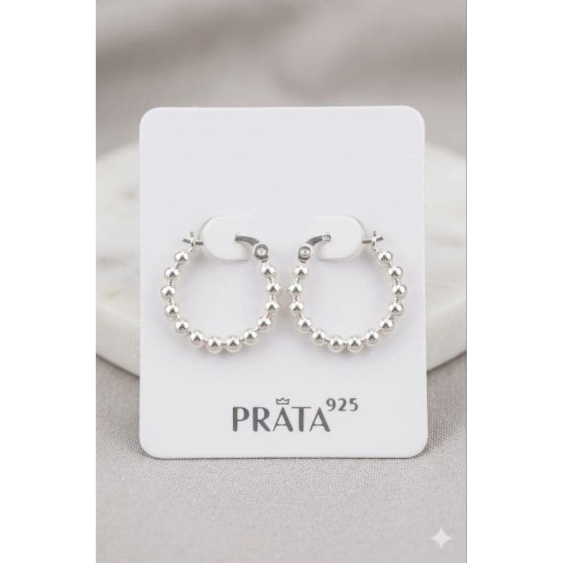 Brinco com Detalhes de Bolinhas Prata 925