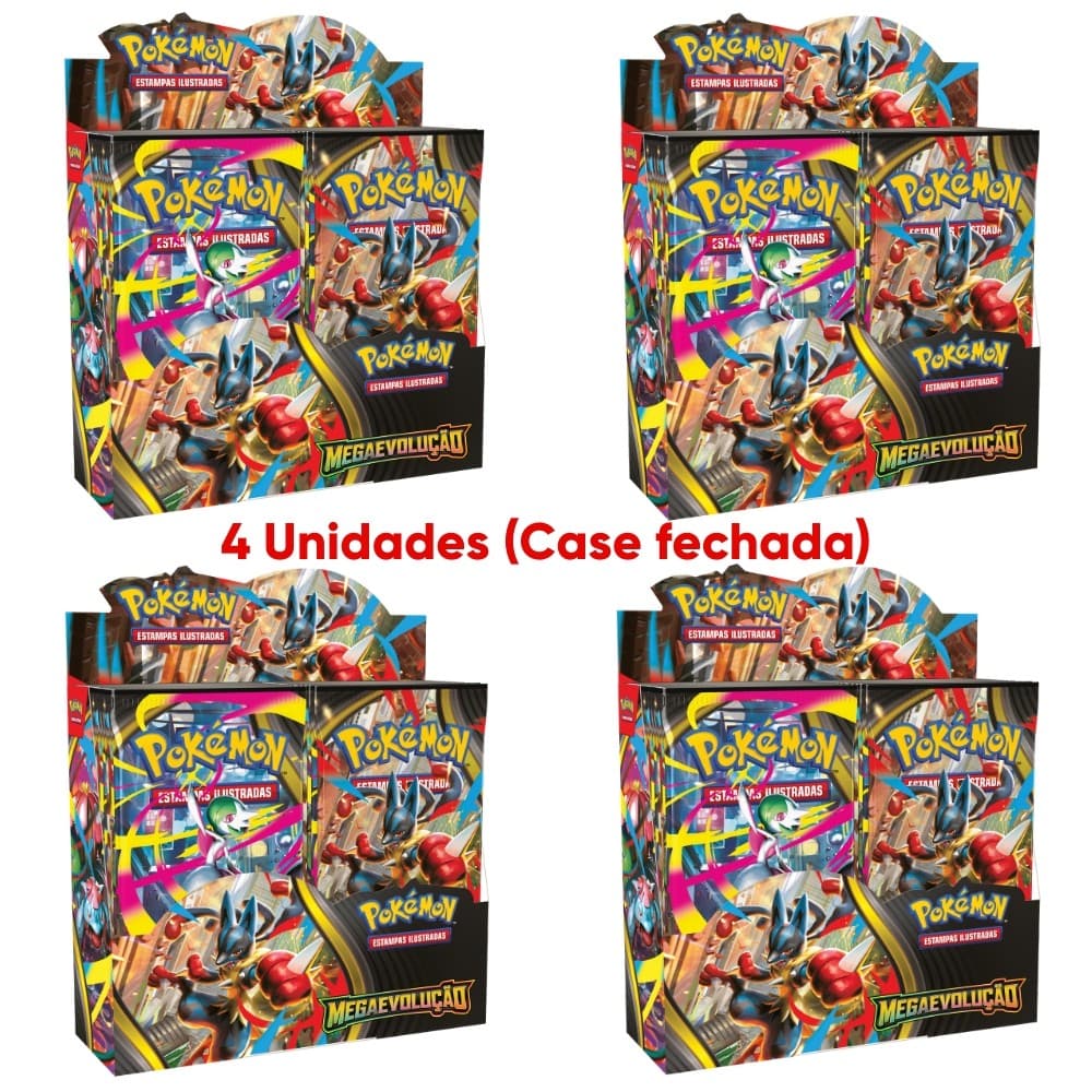 BOOSTER BOX MEGAEVOLUÇÃO ME01 COPAG POKÉMON TCG CARTA PROMOCIONAL RARA DISPLAY LUCARIO GARDEVOIR EX