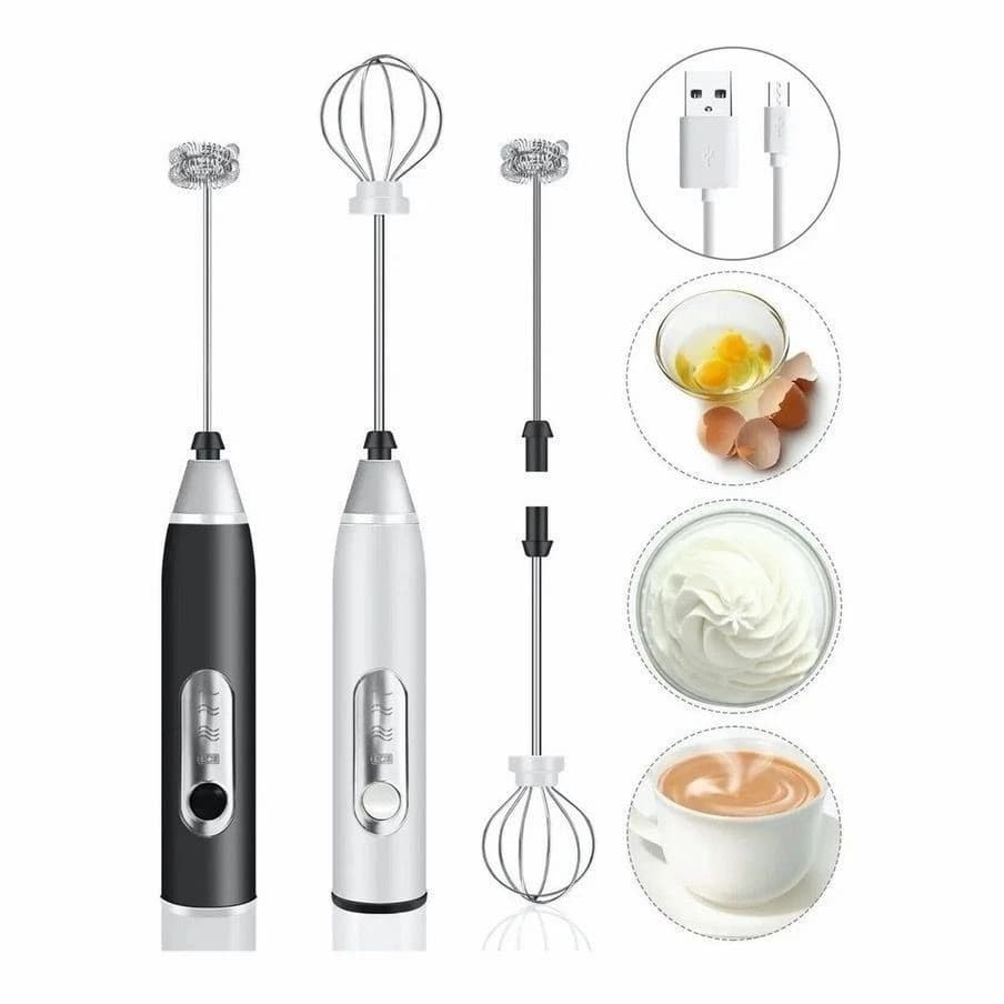 Batedor Misturador Mixer Elétrico para Bebidas Leite Café Clara de Ovo 2 em 1Ver produto