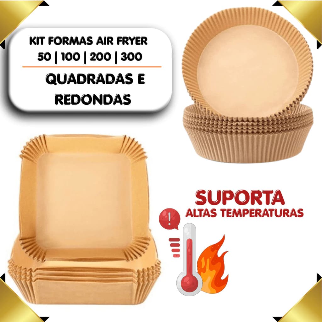 Kit 50 a 300 Formas Descartável Para Airfryer Antiaderente Não Suja Cozinha Fritadedira PromoçãoVer produto