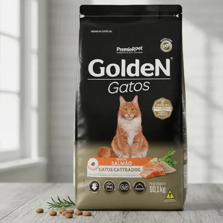 Ração Golden Premium Especial Gatos Adultos Castrados Salmão 10,1kg