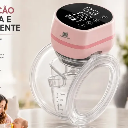 Bomba Tira Leite Materno Elétrica Portátil Extratora Amamentação Mãos Livres Sem BPA Coletor Sugador Bombinha Peito 3 Modos 9 Níveis de Sucção Recarregável Silenciosa Display Digital Fergusom