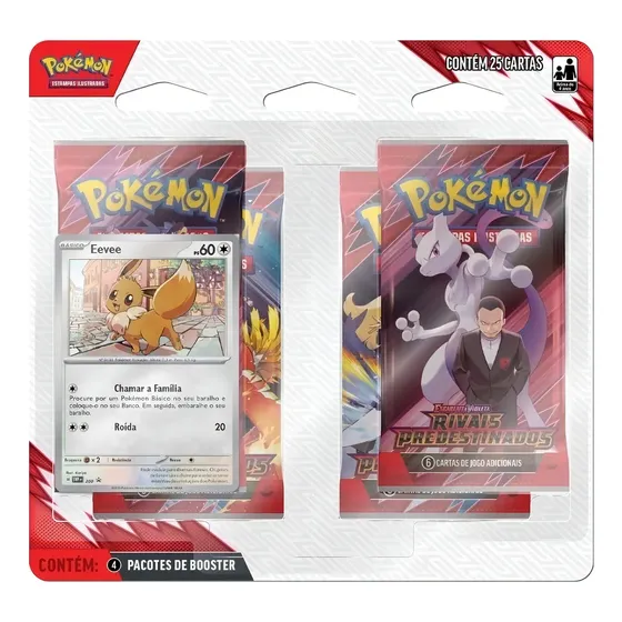 Cartas Pokémon Blister Quádruplo Rivais Predestinados Copag - Eeve