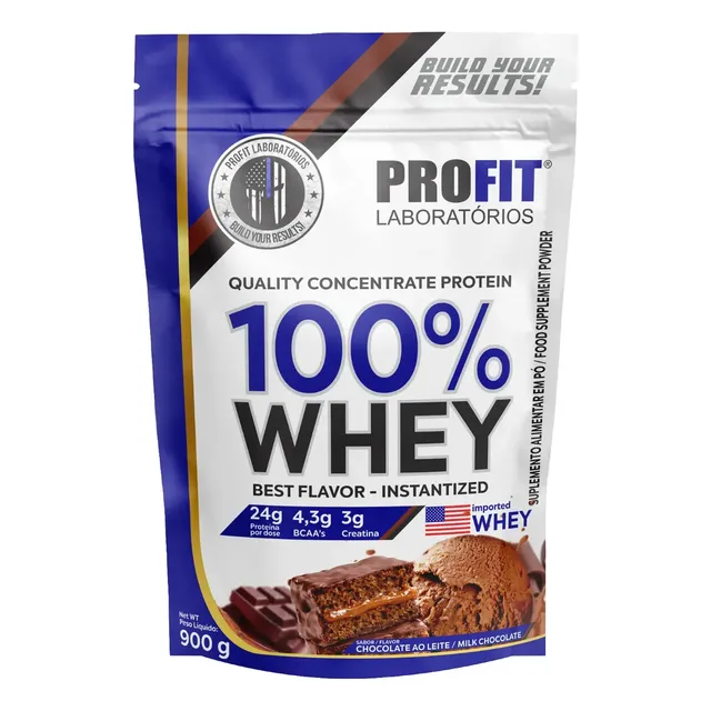 Whey protein Profit 100% Quality Concentrate em pó sabor Chocolate x 900g