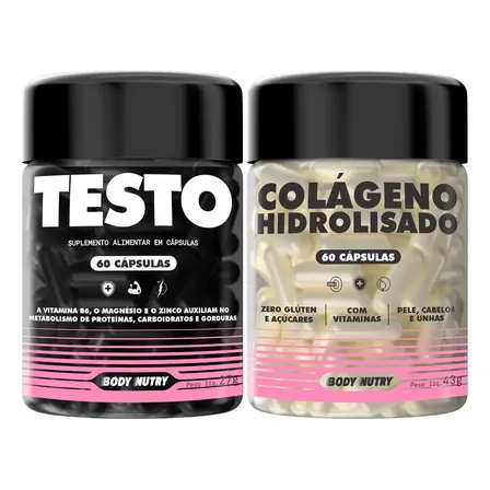 Kit Feminy Vitaminas Minerais E Colágeno Hidrolisado 60 Caps Sabor Neutro - Body Nutry