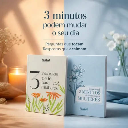 Kit 2 Devocionais 3 Minutos Para Mulheres Fé E Sabedoria Flor Laranja E Flor Azulada Livros Cristãos Diário Espiritual Oração E Crescimento | Penkall