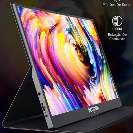Monitor Portátil Gamer Bettdow de 15.6" Full HD IPS Antirreflexo com Capa