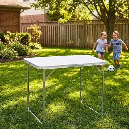 Mesa Dobrável De Alumínio Zelt Branca 80x60cm Para Camping E Lazer Branco