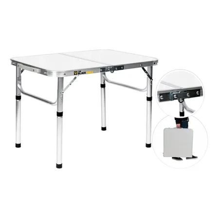 Mesa Dobrável Alumínio 90x60cm Vira Maleta Com Alça Portátil Camping Praia The Black Tools