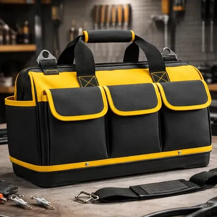 Bolsa Maleta De Ferramentas Grande 18 Polegadas Reforçada 16 Bolsos Para Eletricista E Profissionais - Fundo Firme Rígido Travunker