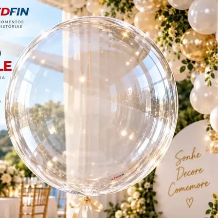 Balão Bubble Bobo 24 Polegadas Transparente 50un Balão De Festa Balao Grande Transparente Balão Cha Revelacao Balao De Formatura Balao Para Pendurar Balao Para Festa E Casamento Redfin