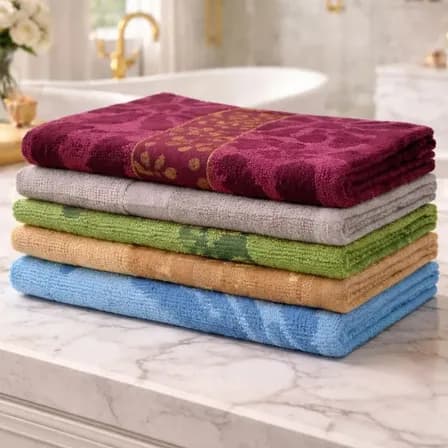 Kit 02 Toalhas De Banho Jacquard Algodão Grosso Casa Praia Piscina Luxo Macias Absorventes Design Sofisticado Qualidade Casa Laura Enxovais