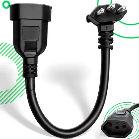 Adaptador Tomada 20a/10a Bivolt Microondas Air fryer Secador Panela Eletrica Carregador Carro Elétrico