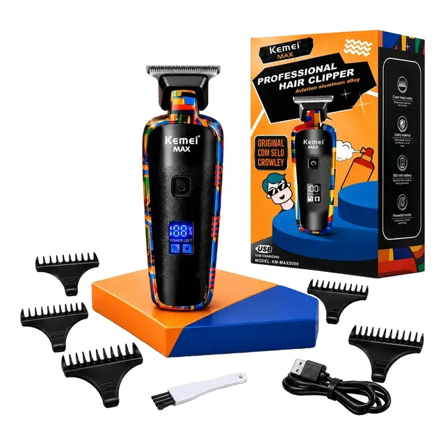 Máquina De Acabamento Profissional Kemei - Max5090 Visor Lcd Multicolor 127/220v