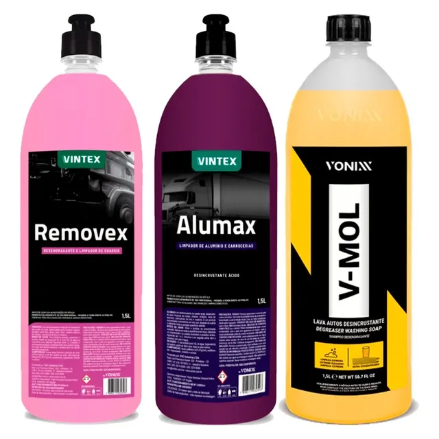 Kit Limpeza Automotiva Vintex e Vonixx Desengraxante 1.5L
