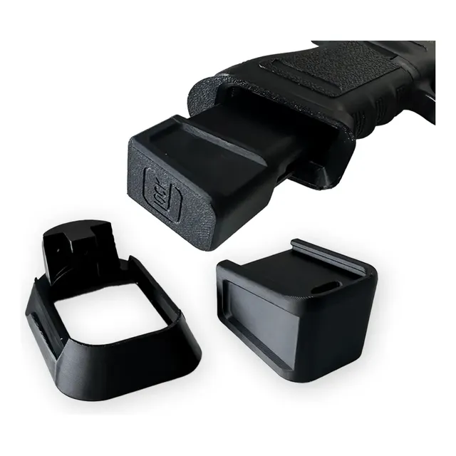 Kit Base Magazine + Funil C/ Logo Glock 17/18 Gbb Airsoft 2 Bases Extendidas