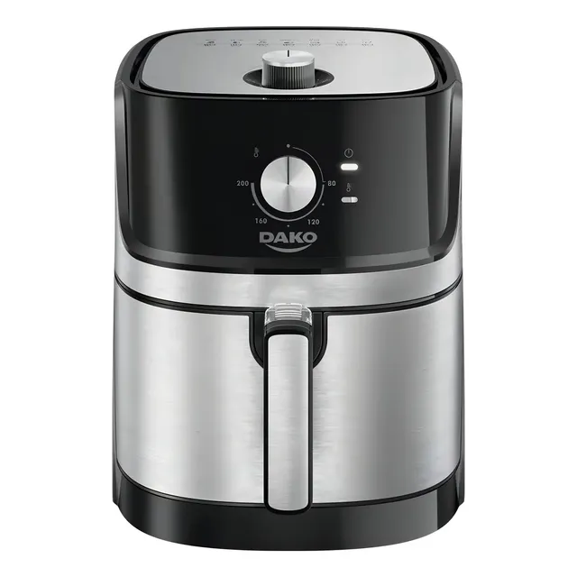 Fritadeira Air Fryer Dako 5 Litros Preto/inox Com Painel Analógico E Potência De 1700w