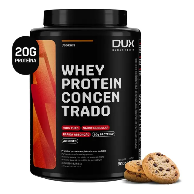 Whey Protein Concentrado Dux Nutrition Pó 900g Unidade Biscoitos