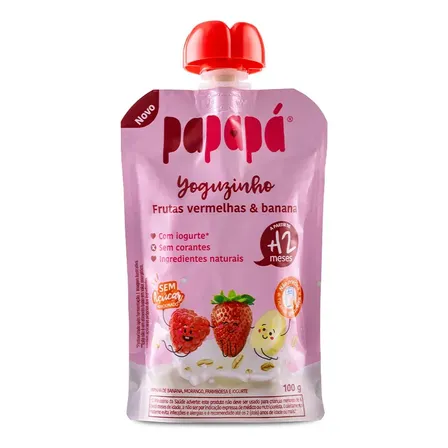 Yoguzinho Papapá De Frutas Vermelhas E Banana 100g