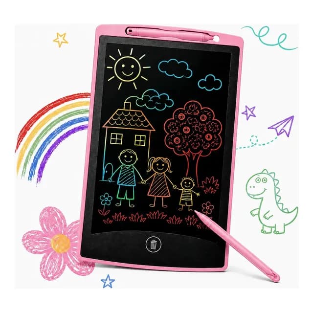 Lousa Mágica Infantil Lcd 12 Pol Para Desenho Várias Cores Rosa