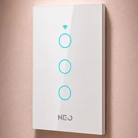 Interruptor Inteligente Smart Wi-fi 2.4 Ghz Alexa Google 3 Botões 4x2 Bivolt Branco Cod: 291990392 Neo Avant