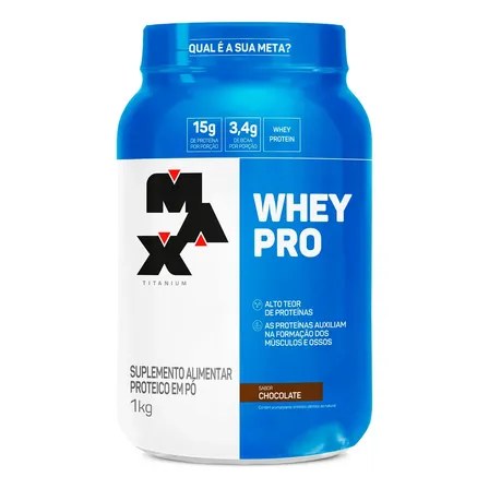 Proteína Max Titanium Whey Pro Concetrado em pó sabor Chocolate x 1kg