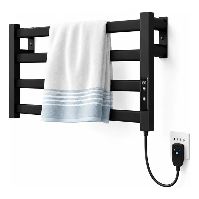 Toalheiro Elétrico Térmico Com Controlo De Temperatura Preto 110v