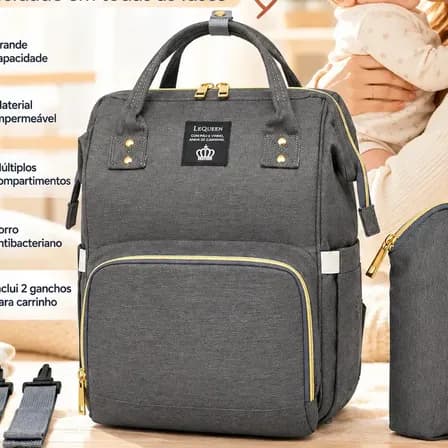 Mochila Maternidade ReforçAda Menina Menino Bolsa Maternidade Grande 17l 3 Bolsas TéRmicas Para Mamadeiras + 1 Bolsa TéRmica Para Garrafa De áGua