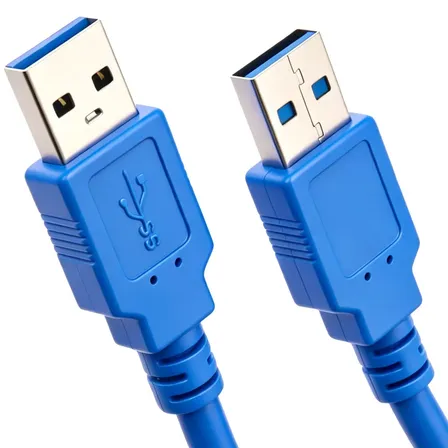 Cabo USB 3.0 X Ubs 3.0 Tipo A Macho x Macho 60 cm Para Transmissão de Dados Conexão Entre PC Notebook Hub Cabo De Transferência De Dados De Alta Velocidade De 5 GBPS Cor Azul