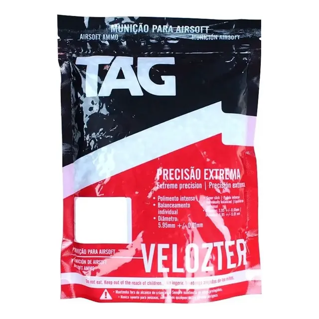 Munição Esferas Bbs Airsoft Ntk Velozter 0,25g 6mm - 4000un.