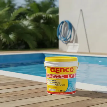 Cloro para Piscina Genco Multipla Ação 3 em 1 Balde 10kg