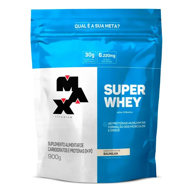 Proteína Max Titanium Super Whey Refil em pó sabor Baunilha x 900g