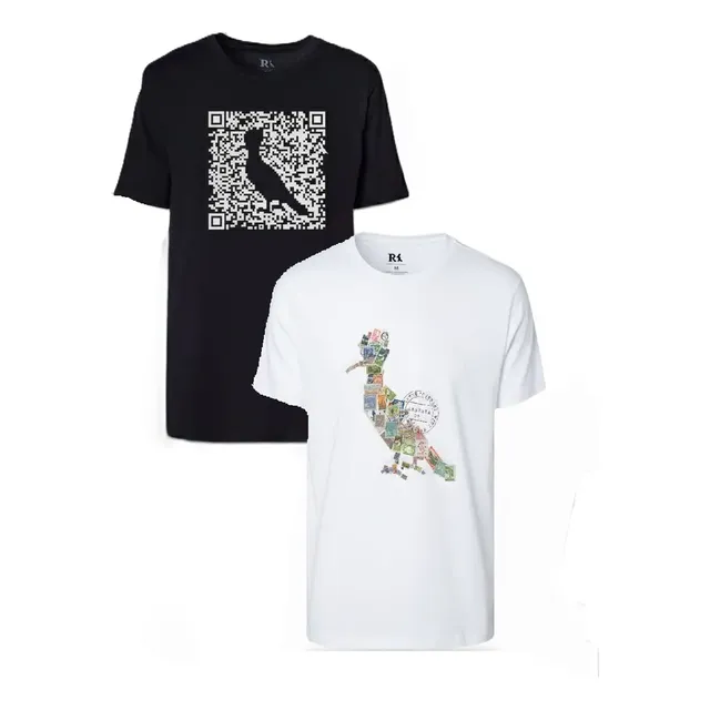 Kit 2 Camisetas Algodão Estampa Pica-pau Reserva Branco P