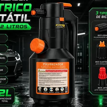 Pulverizador Elétrico Bahrein para Snow Foam e Lavagem de Carros – 2 L Preto