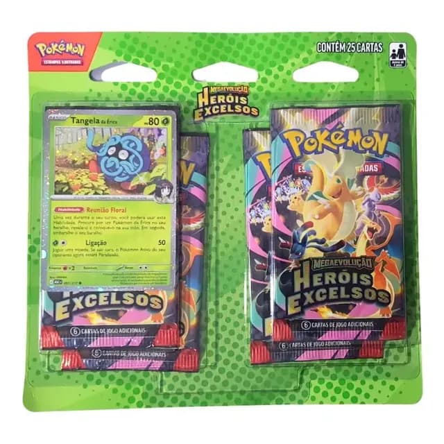 Cartas Pokémon Blister Heróis Excelsos Komala /Tangela Copag - Komala