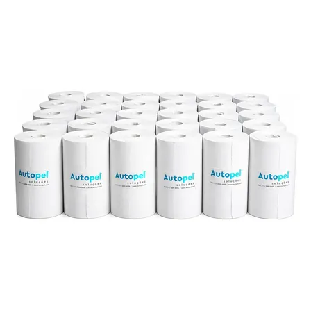 Autopel Caixa 30 Unidades Bobinas 80x40 40 metros Térmica Branco 44 g