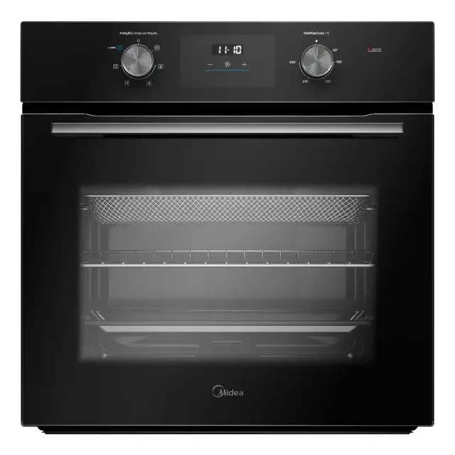 Forno Eletrico De Embutir 68l Digital Com Air Fryer Midea Preto TSD62 Grill Conveccao Timer Touch Painel Cesto Airfryer 220V Assar Fritar Sem Oleo Multifuncional Cozinha Espacoso 60cm Silencioso 1875W
