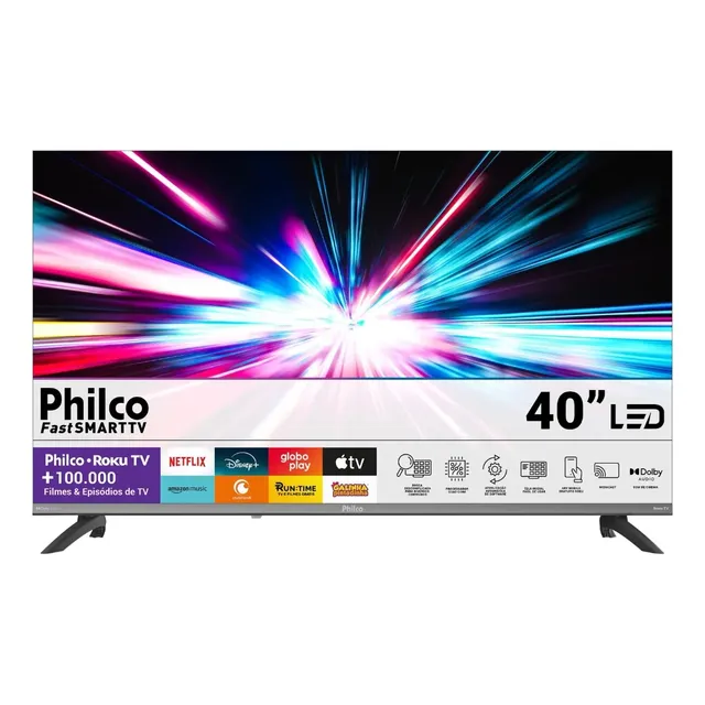 Smart Tv Philco 40'' Full Hd Roku Tv Hdr10 Dolby Áudio P40cra
