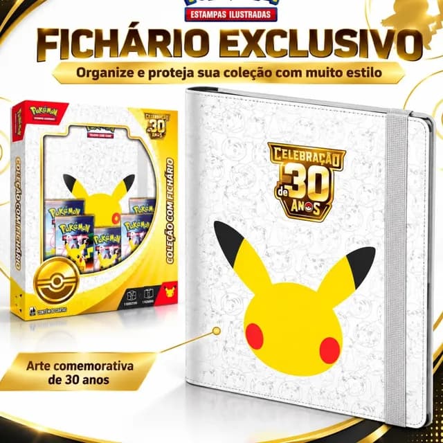 Celebração De 30 Anos Pokemon - Box Coleção Com Fichário Celebração De 30 Anos - Box Coleção Com Fichário
