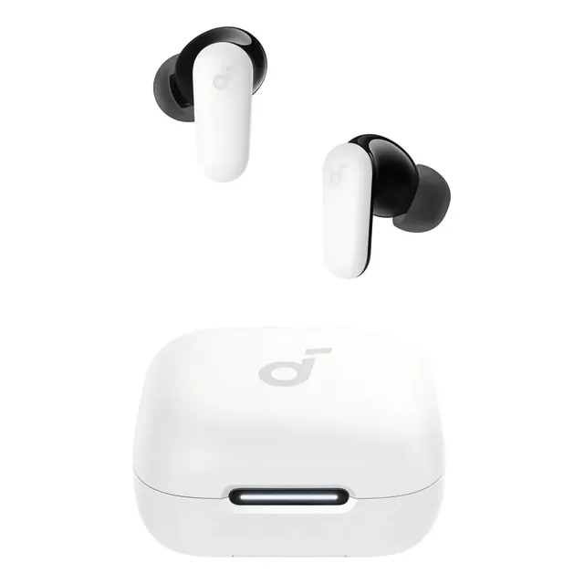 Fone de Ouvido Bluetooth 5.4 soundcore P30i da Anker, Cancelamento de Ruído Adaptativo, Graves Poderosos, 45H de Reprodução, Estojo 2-em-1 com Suporte para Celular, IP54, Fone sem fio TWS, Branco