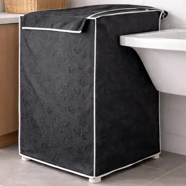 Capa Máquina Lavar Roupas Guarde Bem Electrolux Brastemp Consul Colormaq Zíper Impermeável 10 11 12 13 14 15 16 17 18kg Preto - Tam: M